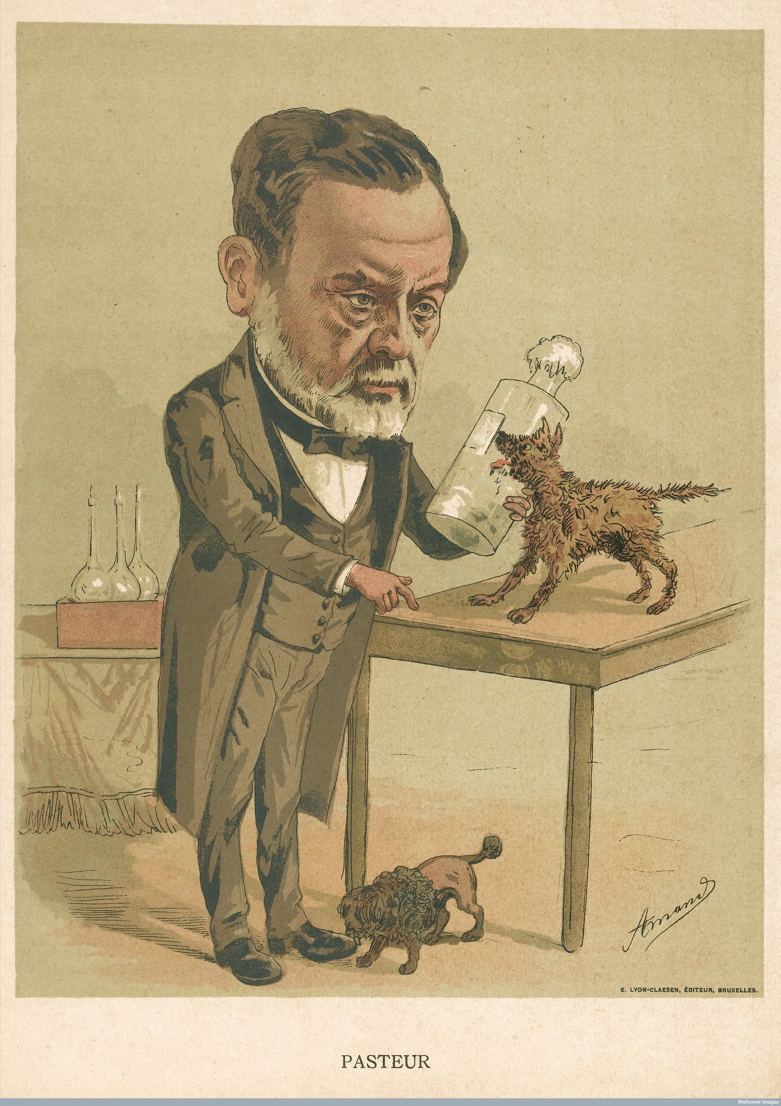 圖七 L0042493 Louis Pasteur. Colour lithograph by Amand