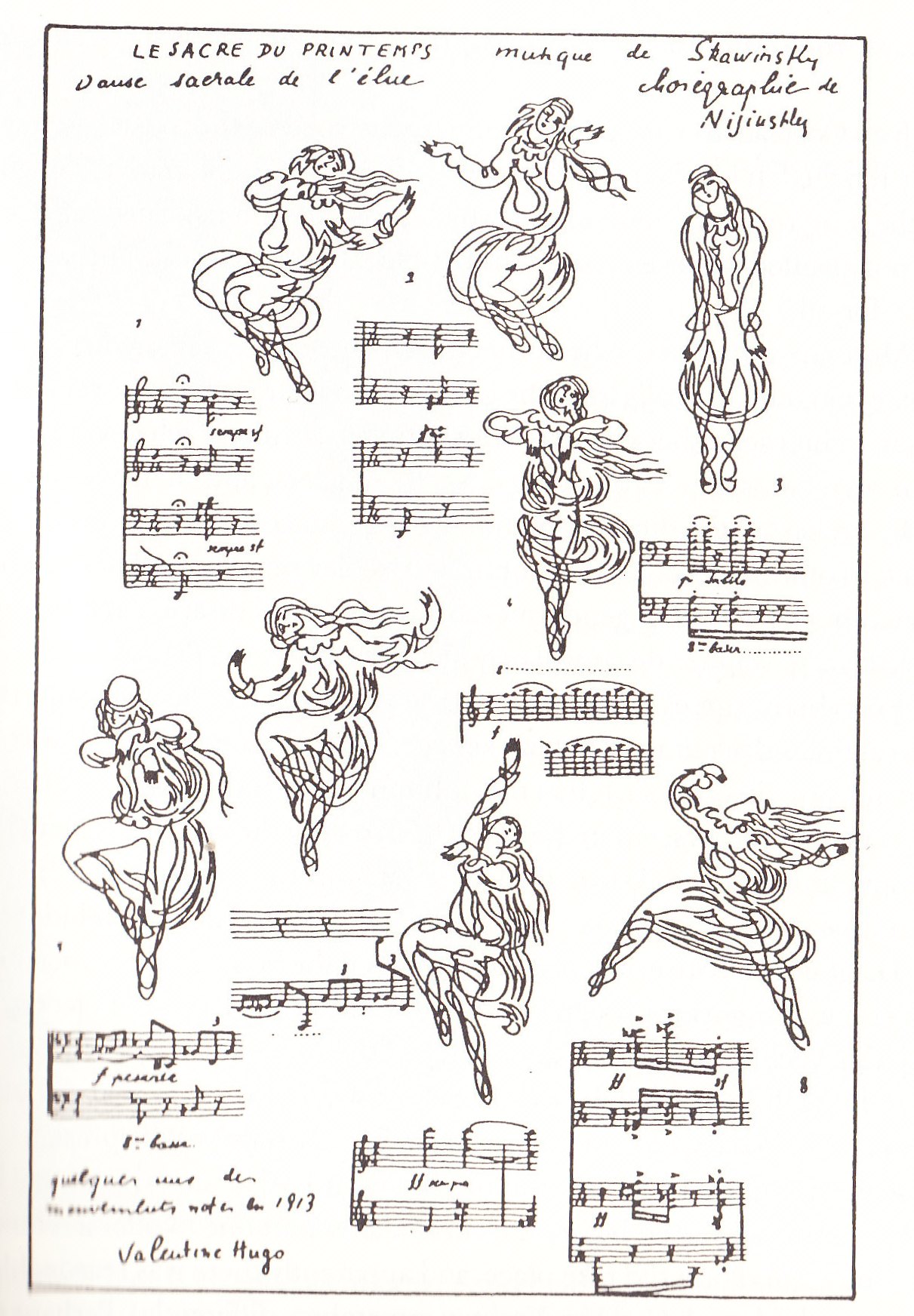 Drawing of Marie Piltz in the "Sacrificial Dance" from The Rite of Spring, Paris, 29 May 1913 (source: wiki)